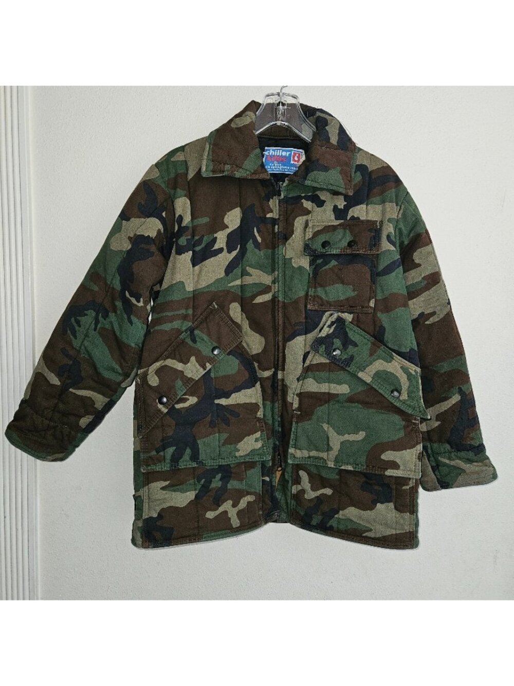 VTG SafTbak Chiller Killer Lined Coat Green Brown Camouflage Approx Medium? READ
